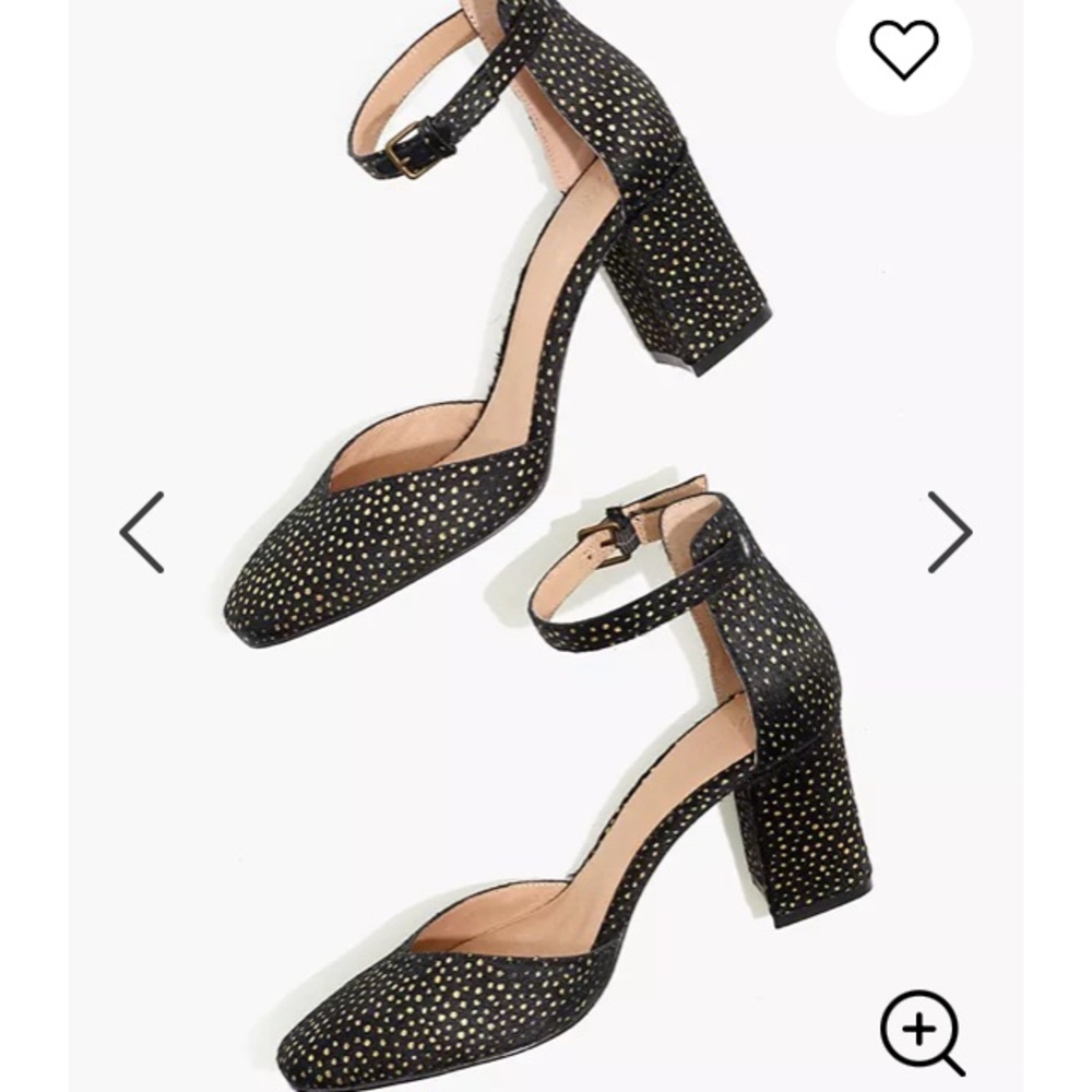 NWOB Dove High Heel Sandal Metallic Dot Calf Hair